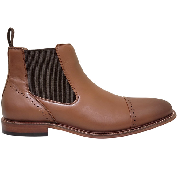 Stacy Adams Men Maury Slip On Cap Toe Chelsea Boots Size US 7.5M Chocolate Brown main image 4